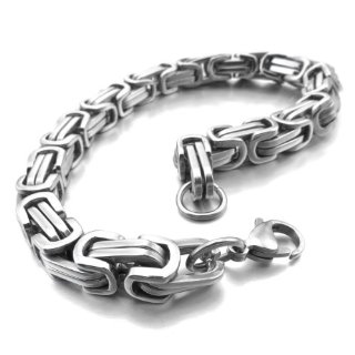 MunkiMix Acciaio Inossidabile Bracciale Braccialetto Polso Collegamento Argento Bizantina Punk Rock Uomo