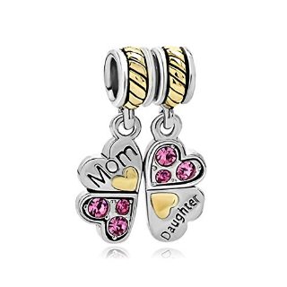 Recensioni dei clienti per Pugster 925 mamma mamma figlia di amore del cuore di colore rosa CZ del trifoglio ciondola per Pandora Charm Bracelet | tripparia.it