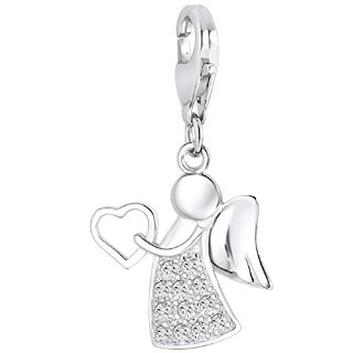 Rafaela Donata - Charm a forma di angelo - Argento Sterling 925 con zircone, Charm con zircone, Charm in Argento Sterling, Gioielli d'argento, gioielli con zircone - 60600144