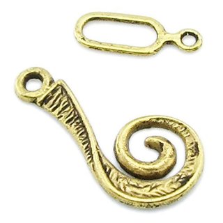 Chiusura per Collane - Spirali 13mm - 10 Pezzi - 20630 - Metallo, Oro antico