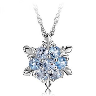 findout signore swarovski sterling argento diamante blu di cristallo collana pendente fiocco di neve .per donne ragazze bambini