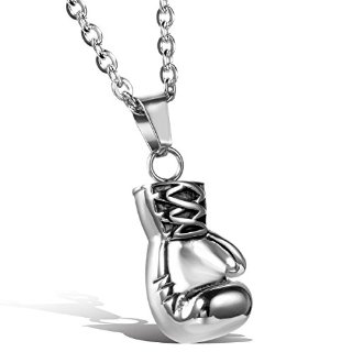 Jewelrywe gioielli collana con pendente da uomo donna ,prepotente personalita Boxing gloves ciondolo ,acciaio inox ,regalo di San valentino