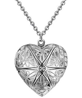 Miya® Collana in argento Sterling 925 con ciondolo a forma di cuore apribile per foto