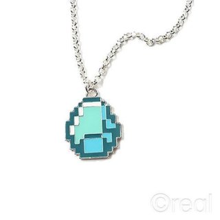 Minecraft - Diamond Necklace - Metal Chain & Pendant