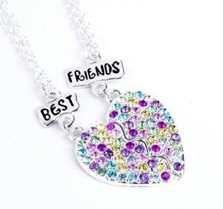 Recensioni dei clienti per Pendente della collana di fascino del cuore tono argento cristallo Best Friends Girls 2 in 1 | tripparia.it