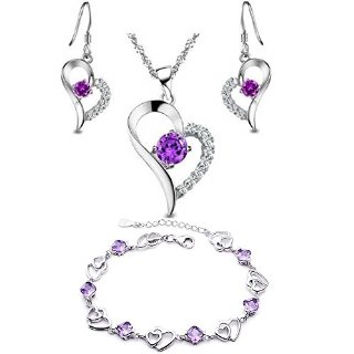 Recensioni dei clienti per Donne swarovski sterling ametista cuore set orecchini e collana + braccialetto ciondolo. Le donne della ragazza Forma S368 | tripparia.it