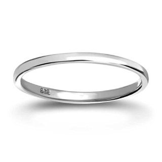 Bling Jewelry .925 Sterling Silver Wedding Band Thumb Ring Toe 2 millimetri