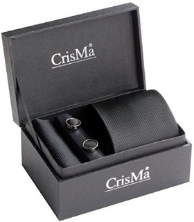 Elegante e semplice set uomo con cravatta gemelli pochette tinta unita Firmato Crisma