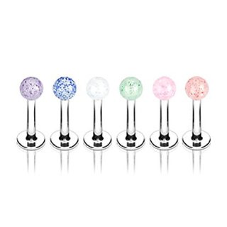 Recensioni dei clienti per PiercedOff Set di 6 Labret Monroe Tragus Bar di 3mm Glitter colorati UV Balls | tripparia.it