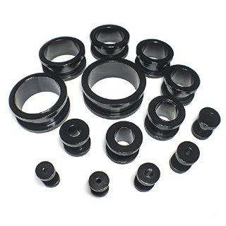 Recensioni dei clienti per Nero chirurgico vite dell'acciaio inossidabile-fix Flesh Tunnels orecchio delle spine 316L espansori dell'orecchio 16MM | tripparia.it