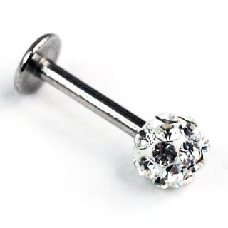 Gleader Labret piercing in acciaio con strass ideale per Labbro / Tragus / Ear Piercing