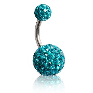 Piercing Pallina Per Ombelico Con Barretta Large Paillettes Blue Banana Body Piercing (Zircone)