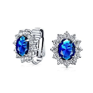 Recensioni dei clienti per Bling Jewelry Kate Middleton Ispirato clip Orecchini gioielli da sposa di colore Sapphire CZ | tripparia.it