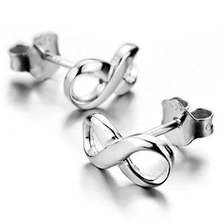 MunkiMix 925 Sterling Silver Borchie Orecchini Infinito Simbolo 8 Unico Raffinato Donna