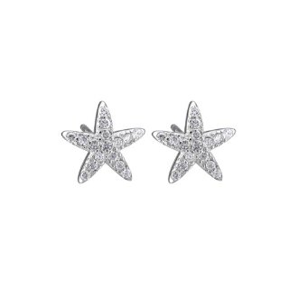 VIKI LYNN Orecchini in Argento Sterling 925 con zirconi, a forma di stella marina