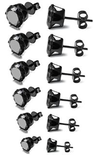 Recensioni dei clienti per Jstyle Gioielli 6 ossido di utensili in acciaio inox orecchini unisex uomini / donne rotonda nera orecchino intarsio zircone, 3-8 mm | tripparia.it