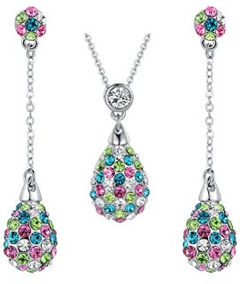 Recensioni dei clienti per Collana multicolore ovale di cristallo e gli orecchini set per le donne (viola, blu, verde e chiaro) | tripparia.it