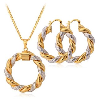 Recensioni dei clienti per U7 Gioielli - gioielli set placcato in oro 18 K pendenti orecchini a cerchio | tripparia.it