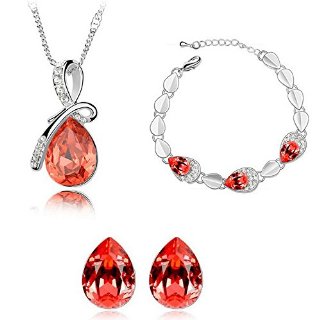 Recensioni dei clienti per HSG gioielli di cristallo morbido Imposta goccia d'acqua rosso arancio goccia collana e bracciale orecchini + | tripparia.it