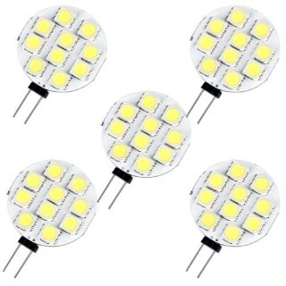 SODIAL(R) 5 G4 LAMPADE LAMPADINE 10 LED SMD BIANCO 6000K 160LM 12V DC