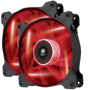 Corsair Air Series AF120-LED Quiet Edition ventola da 120mm con elevato flusso d'aria e illuminazione a LED - Rosso (confezione doppia)