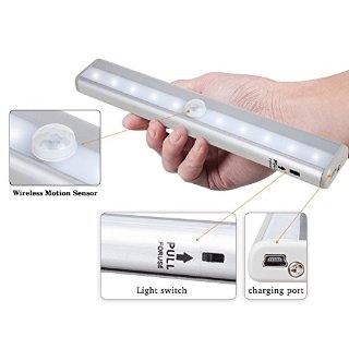 Commenti per LEDemain® L'ultima Versione Luce Notturna a LED Ricaricabile, Lampada da Armadio PIR Sensore di Movimento con Magnete + Cavo di Ricarica USB (10 LED, Lunghezza 20CM)