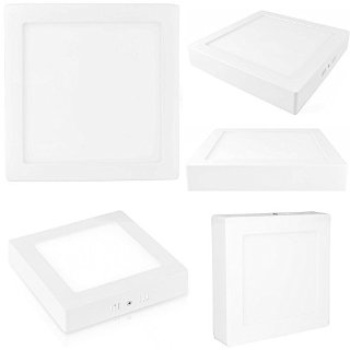 PLAFONIERA FARETTO LED QUADRATO DA SUPERFICIE CON CORPO IN ALLUMINIO DA 18W = 180W PANNELLO LUCE BIANCO FREDDO 6000K 1350 LUMEN LUNGA DURATA LED DI ULTIMA GENERAZIONE, ULTRA LUMINOSI ED EFFICIENTI CON LED DRIVER. APPLICABILE GRAZIE ALLE VITI IN DOTAZIONE, NON INCASSABILE