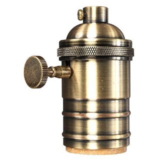 KINGSO E27 portalampada Rame Retro antico Edison luce ciondolo In ottone massiccio Luce Socket, Vintage industriale Lampade a sospensione a 3 vie Knob