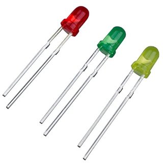 SODIAL(R) 75 pz Diodo ad emissione luminosa LED rosso verde giallo testa rotonda diametro 3mm