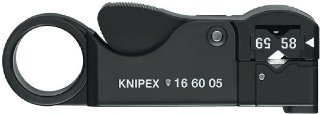 Knipex 16 60 05 SB Utensile Spelacavi per Cavi Coassiali, 105 mm