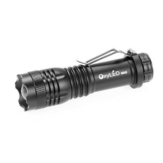 OxyLED® MD22 LED Torcia: Alto-Lumen, ZOOM, Impermeabile, Focus Regolabile, 50000 Ore Cree LED Torcia, Livello Industriale, 14500 Batteria Litio Ricaricabile, 2 Livelli Luminosità con Strobo - USB Cavo