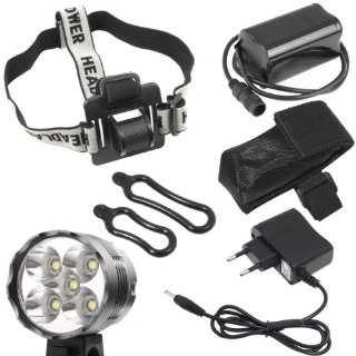 mondpalast@ 5X CREE XM-L T6 Cree T6 Luce bicicletta faro bici Per mtb Bike LED batteria litio 7000LM