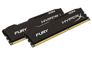 Kingston HyperX Fury Kit di Memoria 16 GB, 2x8 GB, 2133 MHz, DDR4, Non-ECC CL14 DIMM, Compatibili con Skylake, Nero/Antracite