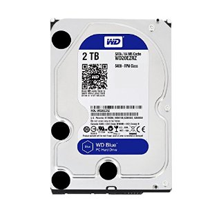 WD WD20EZRZ Blu Hard Disk Desktop, 5400 RPM, SATA 6 GB/s, 64 MB Cache, 3.5 