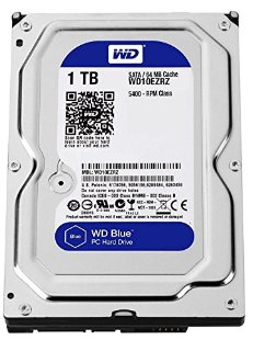 WD WD10EZRZ Blu Hard Disk Desktop, 5400 RPM, SATA 6 GB/s, 64 MB Cache, 3.5 