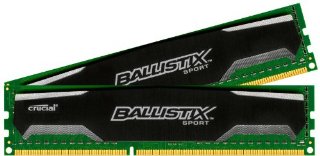 Crucial Ballistix Sport RAM Kit 8 GB (2x4 GB), DDR3, 1600 MT/s, DIMM 240-Pin, BLS2CP4G3D1609DS1S00CEU