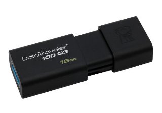 Kingston DT100G3/16GB DataTraveler Chiavetta USB 3.1 da 16 GB, Nero