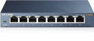 TP-LINK TL-SG108 Switch Desktop 8 Porte RJ45 Gigabit 10/100/1000Mbps, Plug & Play, Struttura in acciaio