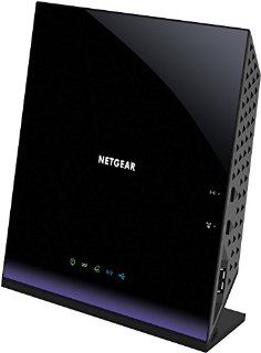 Netgear D6400-100PES AC1600 Mbps WiFi Modem Router, VDSL/ADSL/Fibra, 4 Porte Gigabit, 1 Porta WAN, Dual Band, Processore Dual Core 400 MHz, 2 Porte USB 2.0, Nero/Viola