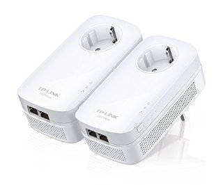 TP-LINK TL-PA7020P KIT  Starter Kit Powerline 2 Porte Gigabit con presa passante AV1000, velocità fino a 1000Mbps ideale per Streaming HD e gioco online, Plug&Play