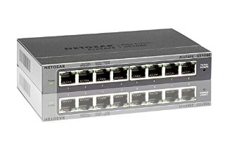 Netgear GS108E-300PES Switch ProSAFE Web Managed, 8 Porte Gigabit, Blu/Argento