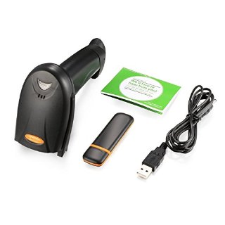 Coocheer AM0451 2,4Ghz Wireless Handheld Barcode Scanner a barre Lettore Codici, nero