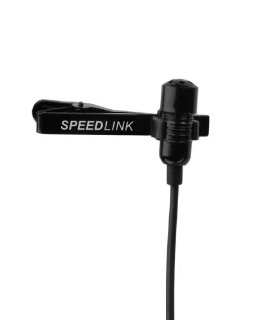 Speedlink Spes Microfono Clip, con Clip Rimovibile, con Riduzione Del Rumore, Jack 3,5Mm Nero