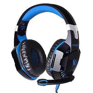 KOTION EACH Cuffie da Gioco Cuffia Gaming a Padiglione con Microfono Stereo Bass LED Luce Regolatore di Volume per PC ...