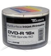 50 DVD-R vergini Traxdata by Ritek full inkjet wide printable stampabili 4,7GB 120min