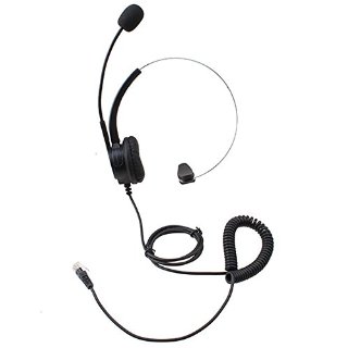 AGPTek® Headset cuffie per call center Liberta con 4-Pin RJ9 Testa di Vetro