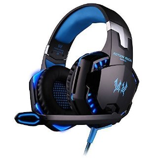 Cuffie da Gioco,Rixow Gaming Headphone con Microfono Stereo Bass LED Luce Regolatore di Volume per PC