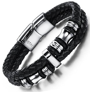 Recensioni dei clienti per Ostan - acciaio inox e pelle bracciali gotico 316L bracciali uomini braccialetto - Bracciali nuovi monili di modo, il nero | tripparia.it