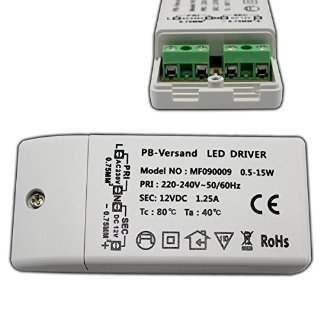 PB Versand MR090009 - Driver per luce LED Trafo 12 V, DC 0,5 15 W, trasformatore G4