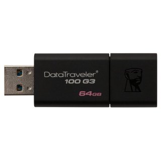 Kingston DT100G3/64GB DataTraveler Chiavetta USB 3.1 da 64 GB, Nero